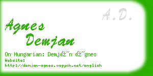 agnes demjan business card